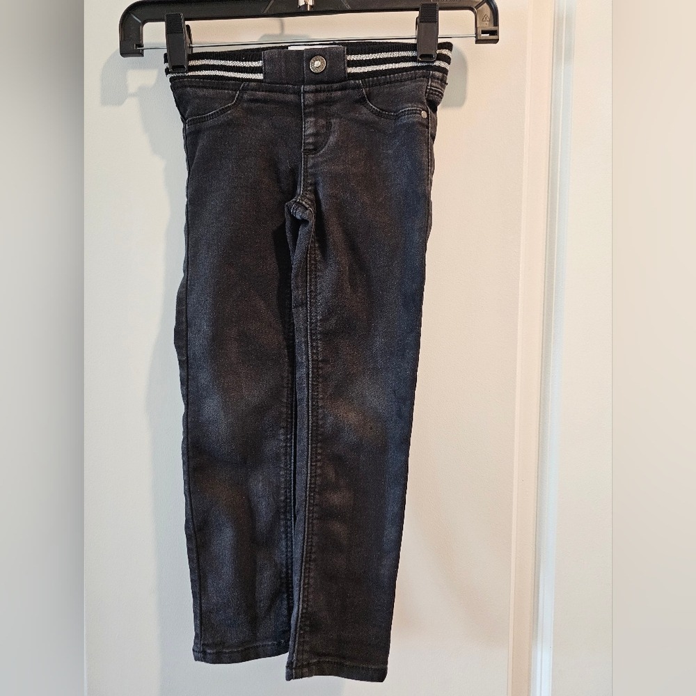 Girls sz5 Black Jordache Denim Jeggings Pull On Stretch Casual school Pants